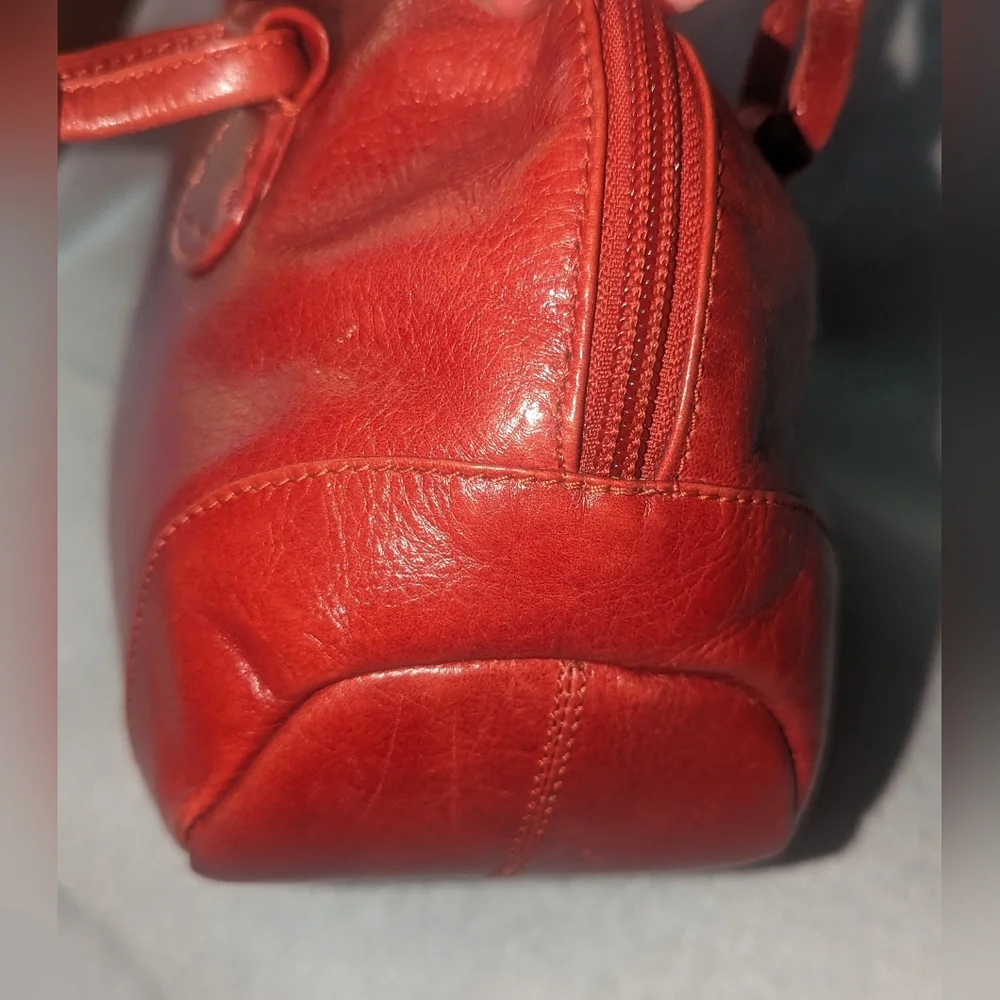 Derek Alexander red leather shoulder bag.
